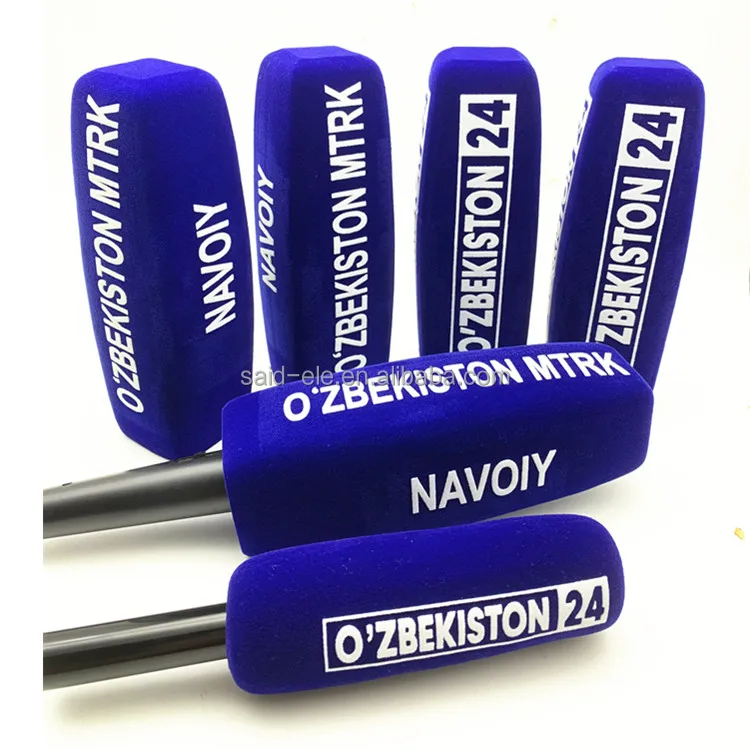 Shotgun mic foam printing interview microphone sponge cover for Radio TV Broadcasting Equipment