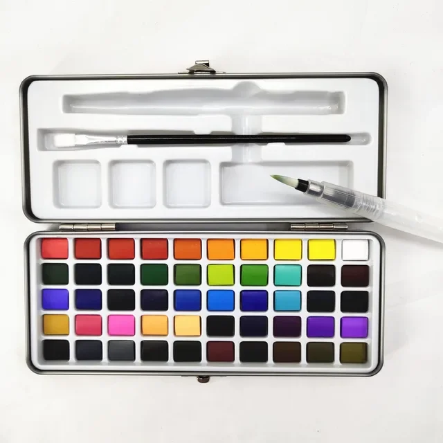 Wholesale solid watercolor paint sets, iron box art pigments 50/72/90/100/128 colors