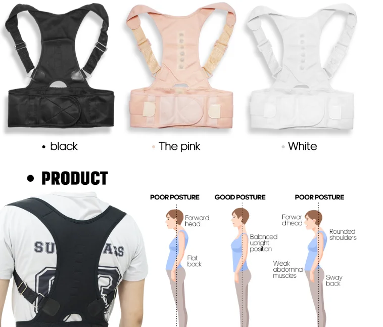 hot selling body posture corrector Adjustable back support brace belt stretcher straightener magnetic body posture corrector