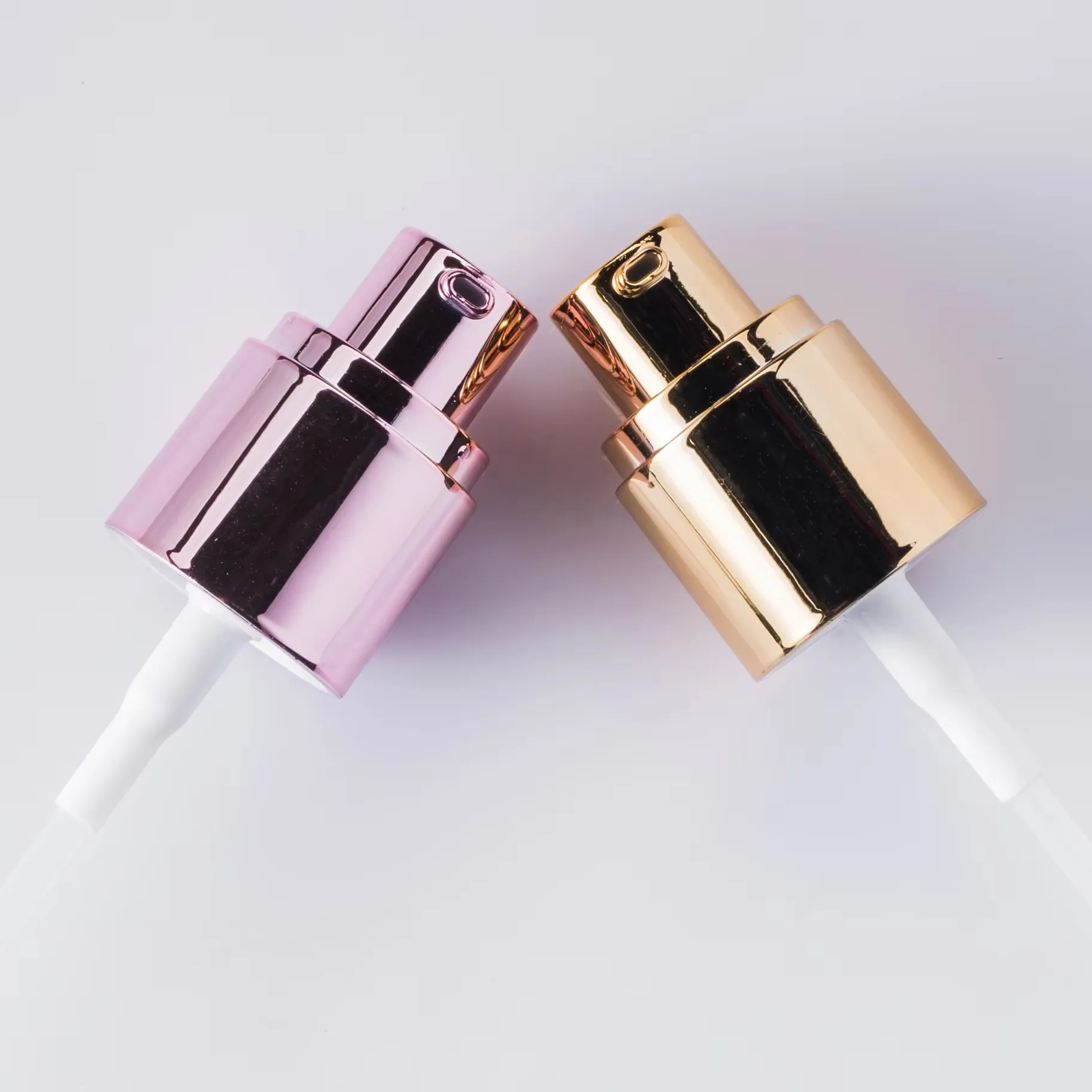 Luxury Reusable 20mm 20/410 Electroplating Plastic Treatment Dispenser Bottle Pump For Serum Essence Foundation Primer Cosmetics