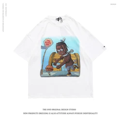 wholesale Customized hip hop clothing oversized tshirt half sleeve men and women Tshirt