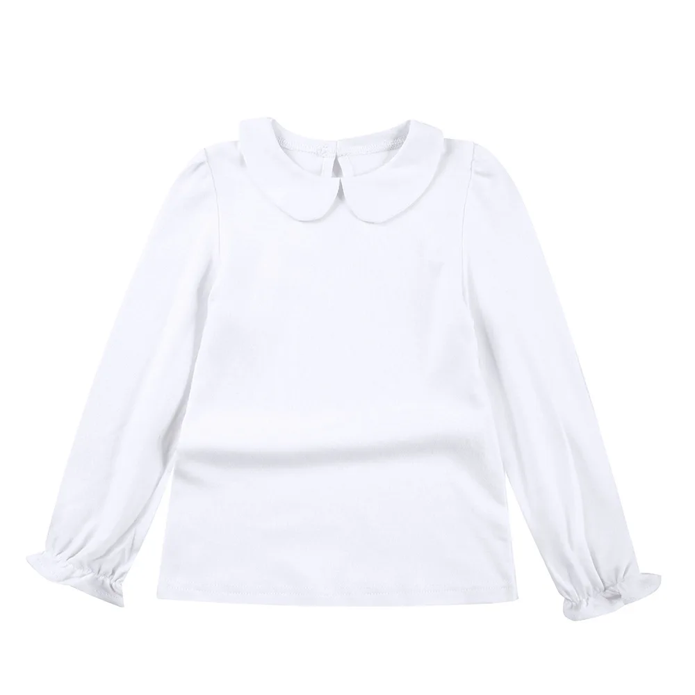 wholesale organic cotton  polo kids girl T shirt puff sleeve blank t-shirts funny toddle girl shirts cotton long sleeve T shirt