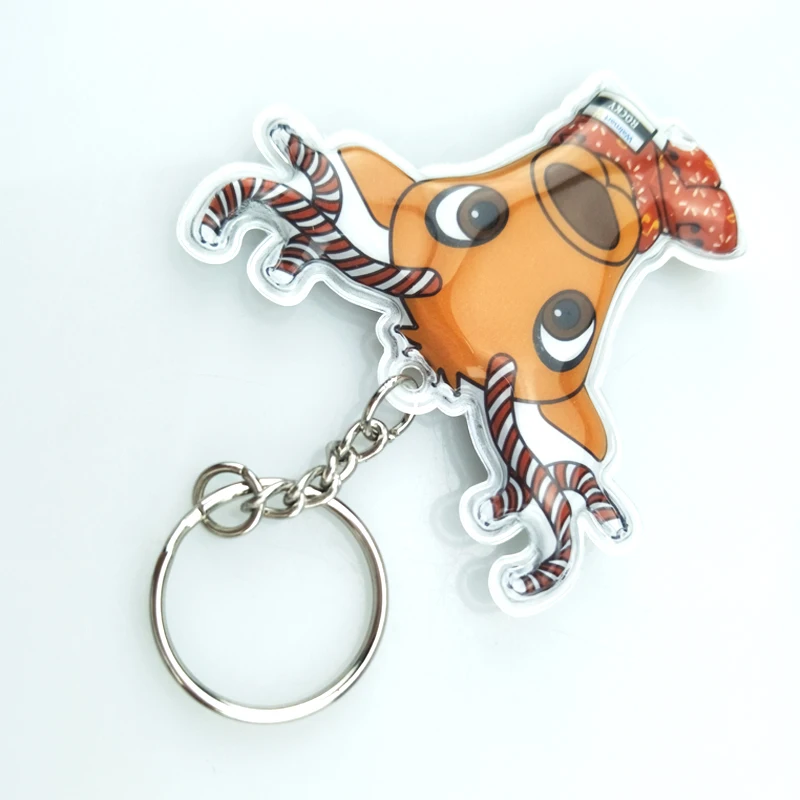 Hot Selling High Quality Personalized Full Color Print Animal Puffy Led PVC Keychain