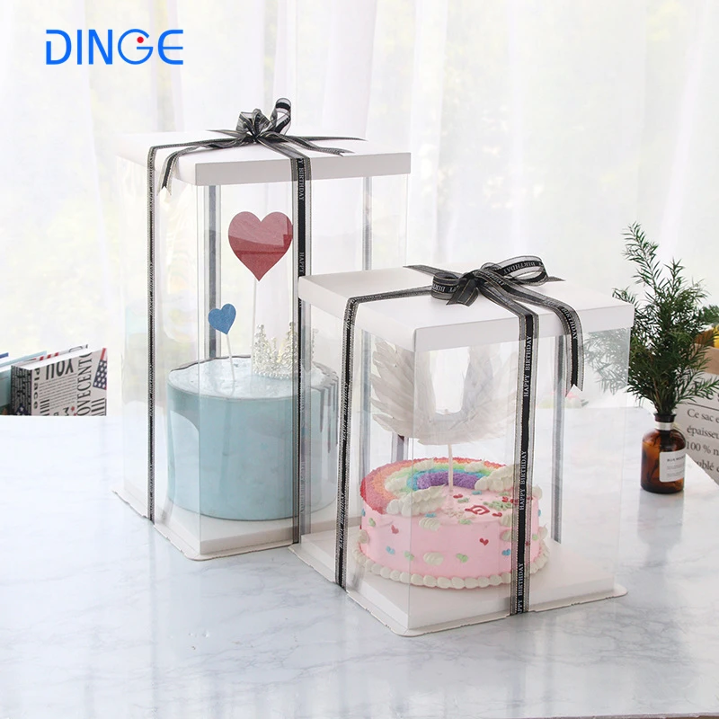 Tall Cake Box in Bulk with Handle Wedding Packaging Custom for Sale Kraft Wholesale Paper Gift Cupcake Boxes Container Cardboard