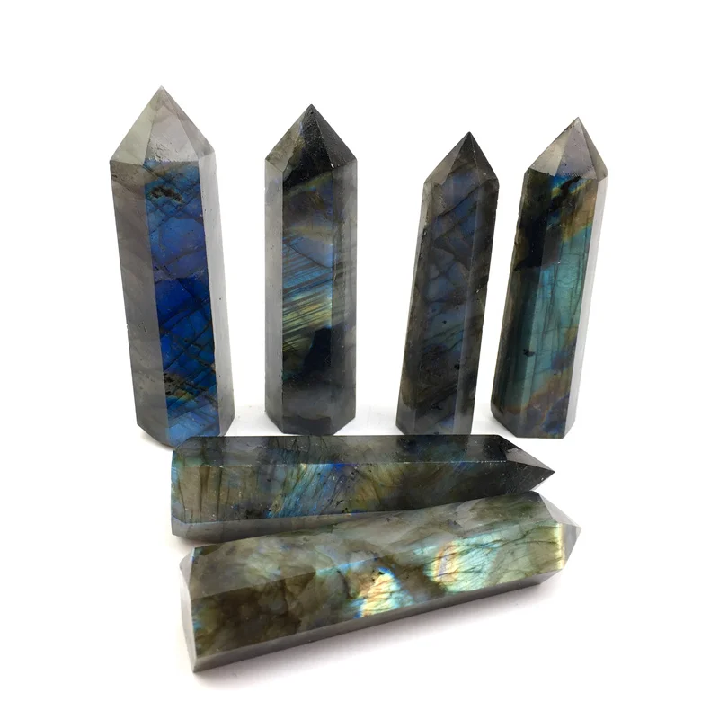 Оптовая продажа, башня из натурального кристалла, Золотая синяя вспышка, палочка из кристалла Лабрадорита, башня лабрадорита