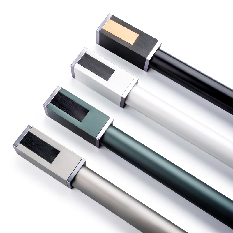 New Design High Quality Metal Accessories Aluminium Alloy Bedroom Double Curtains Rods For Home Decor