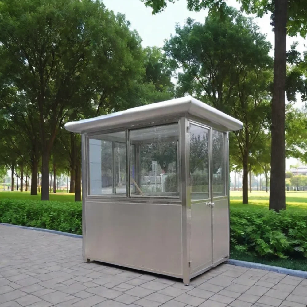 Cymdin 40ft Economic Small Prefab Sentry Box Flat Roof Chinese Design Style Steel Sandwich Panel Insulated Public Security Guard