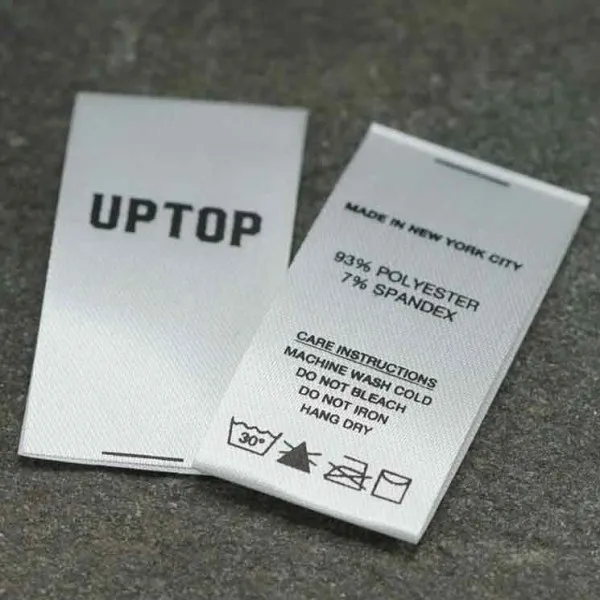 Custom Logo Woven Label Designs Jacquard Wash Care Labels and Hem Tags for Clothes