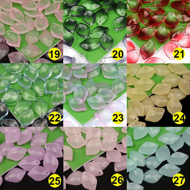 Colorful Petals Shape Lampwork Beads The Three-dimensional Shape Glass Beads Hairpin Handmade DIY