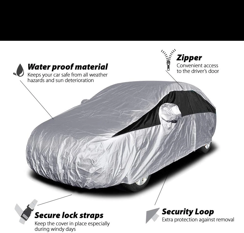 Suitable for small car waterproof anti ultraviolet anti scratch driver side zipper opening  light car cover