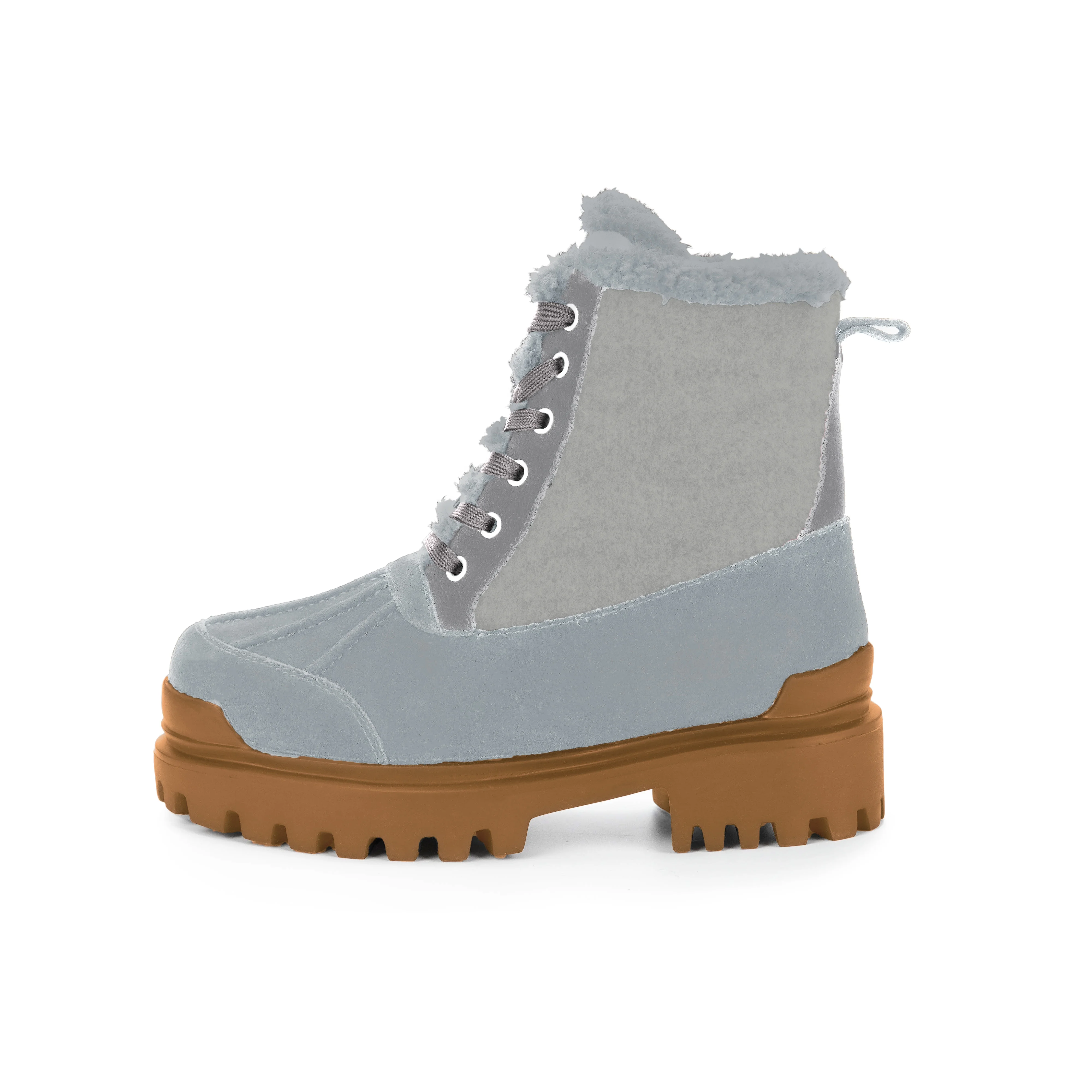 Custom 2022 new leather winter ladies ankle boots  fashion lace up black fur snow women boots for ladies