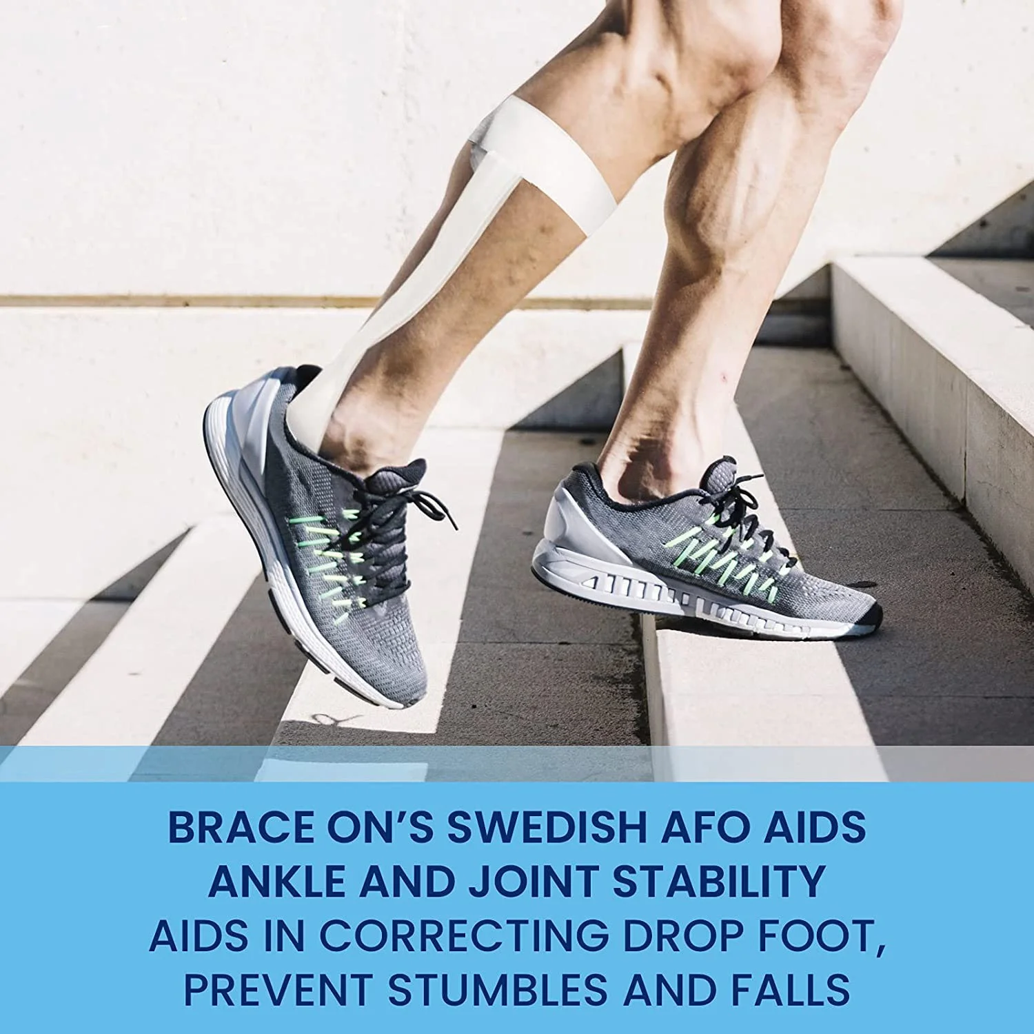 Hongan Lightweight Polyethylene Drop Foot Stabilizer,Moldable Drop Foot Orthosis for Men and Women Stroke