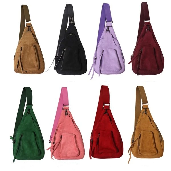 Wholesale New Solid Suede Waist Bag Lightweight Sling Crossbody Bag Multifunctional Casual Chest Bag DOM Y-2085