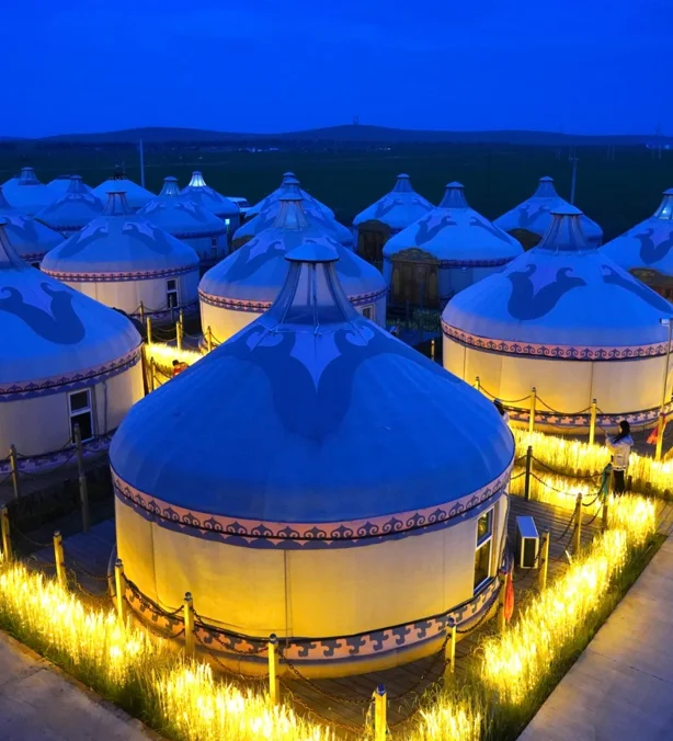 Ger Yurt Accommodation Nomadic Party Using Mongolian Yurt