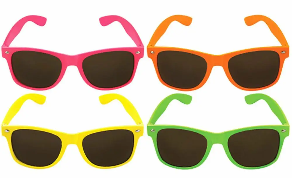 Hawaiian Flamingo Glasses Sunglasses Neon Tropical Beach BBQ Fancy Dress Party Sunglasses