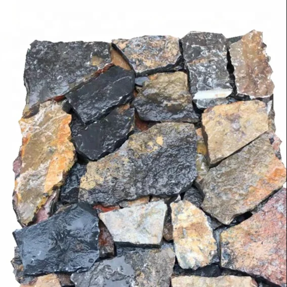 Natural split loose random stone blue limestone for wall cladding