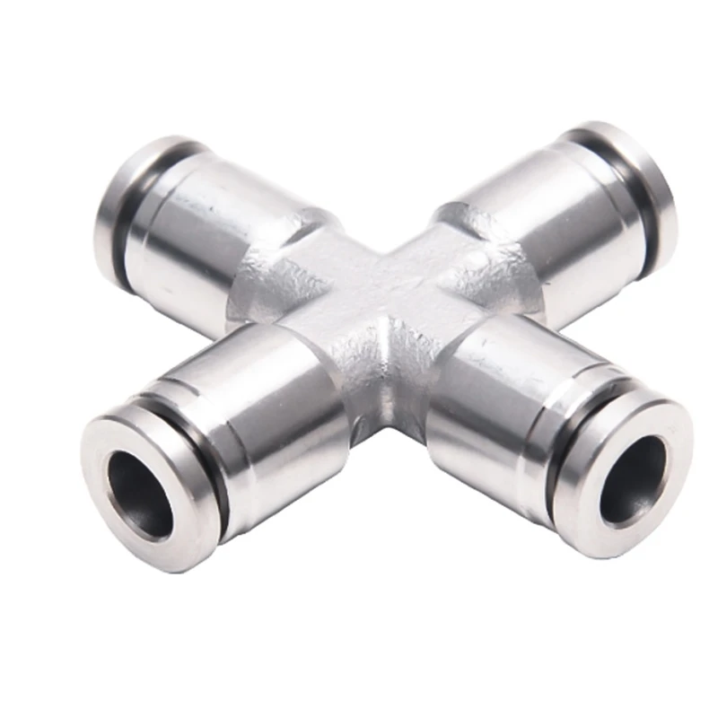 304/316PZA stainless steel air pipe fittings pneumatic four-way joint cross joint pipe fitting