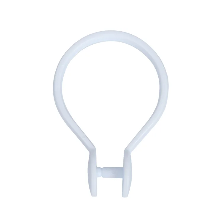 White Omega Shape PP ABS PS AS Plastic Bathroom Shower Curtain Rings for Bathroom