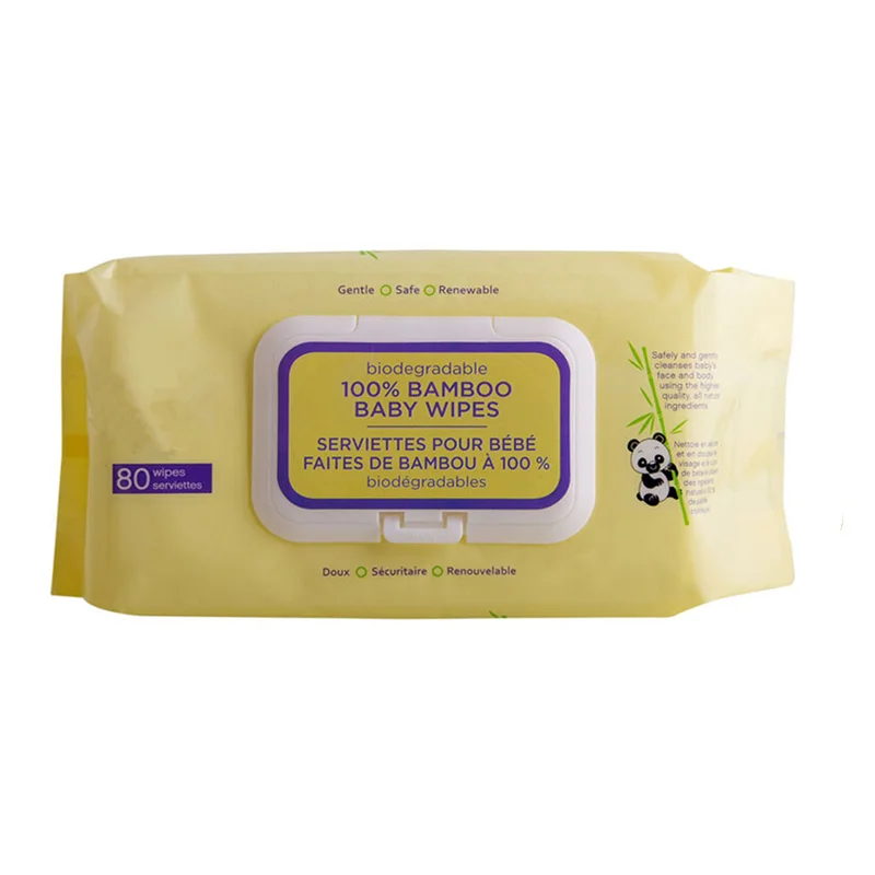 unbleached Organic Biodegradable  Cotton Dry Baby Wipes