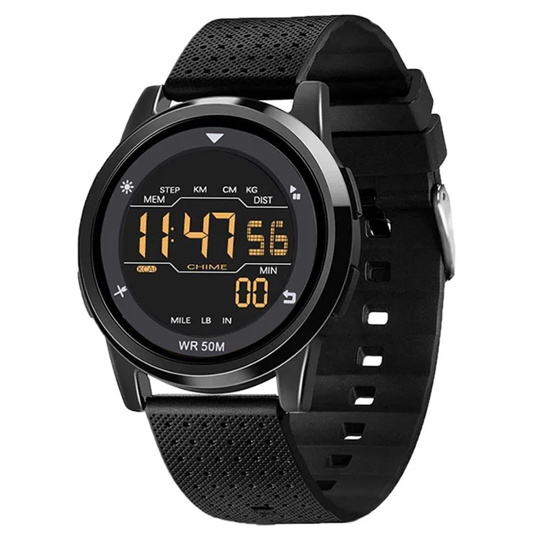 Wholesale Fashion Waterproof Custom Logo Ultra Thin Digital Watch With Step Calorie Distance Count