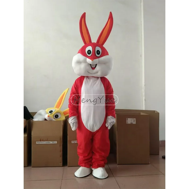 Easter Bunny Mascot Costume Carnival Charming Costumes for Adult Event Activities Cosplay Yellow Red Rabbit Mascot Party Dresses
