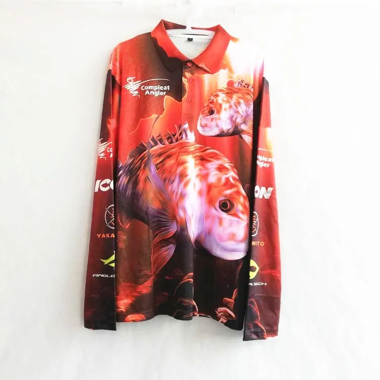 
Custom Fishing Jersey full Polyester Long Sleeve Anti-UV Fishing Jersey design 
