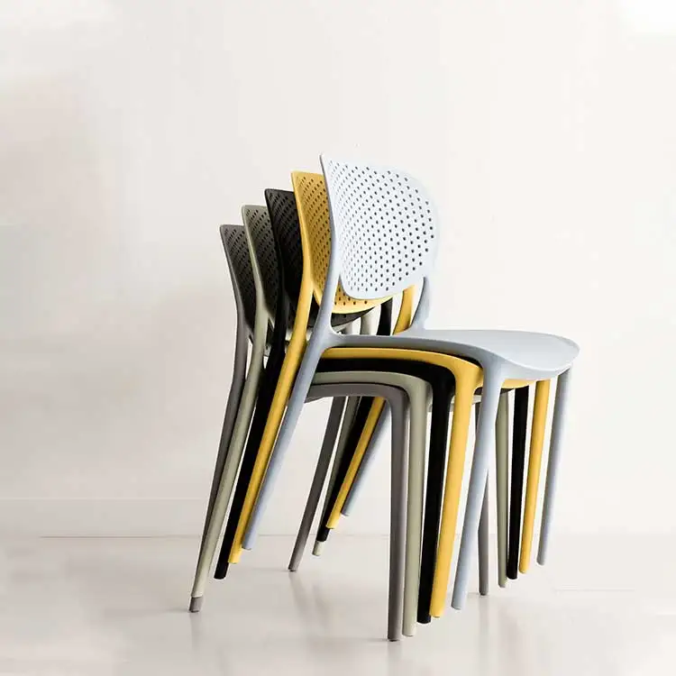 Wholesale Cheap Price Back Breathable Colorful Stackable outdoor leisure plastic dinner chair