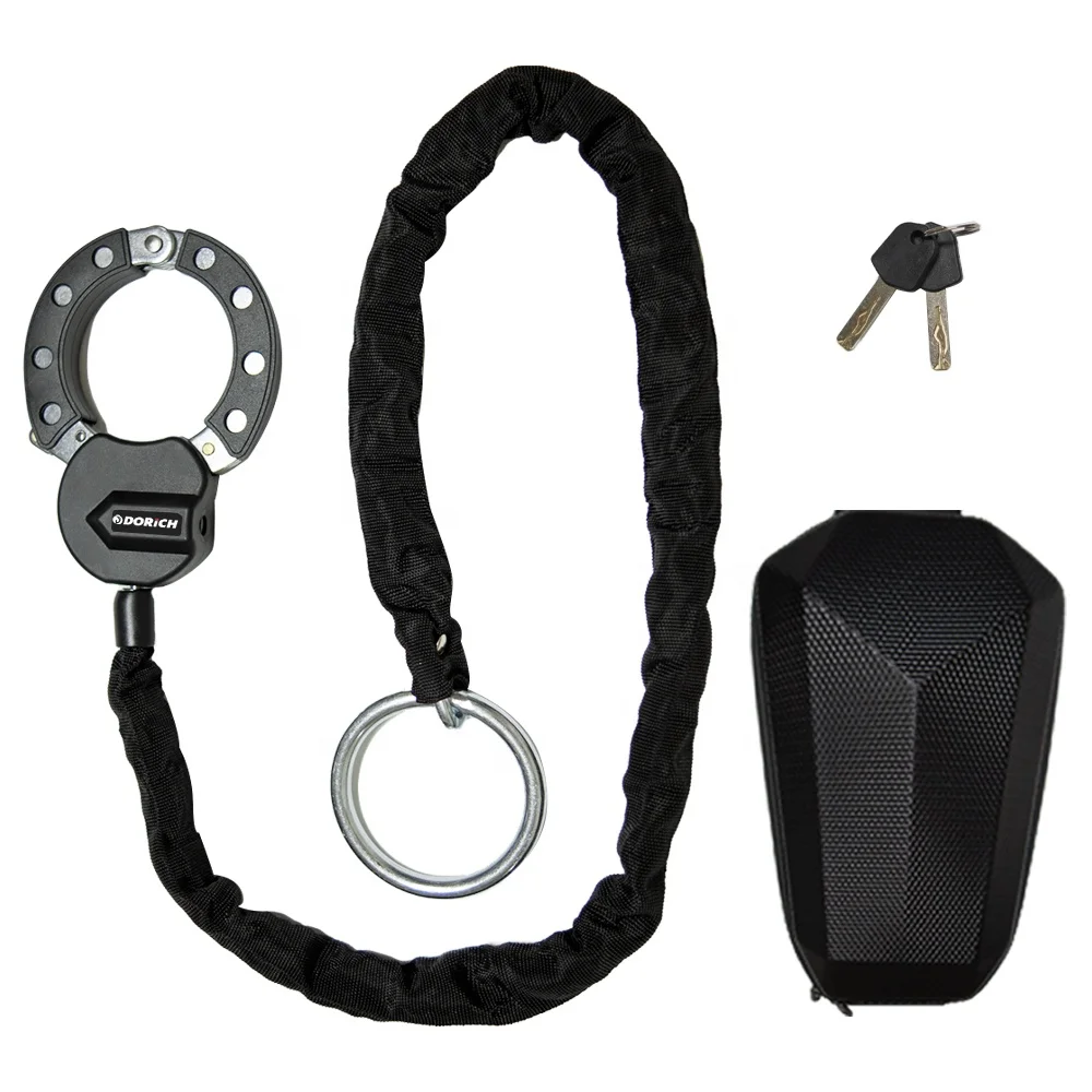 Anti theft Heavy Duty electric scooter Bicycle Motorcycle Cuff Chain Lock Bike Accessories Single handcuff lock with Round Ring