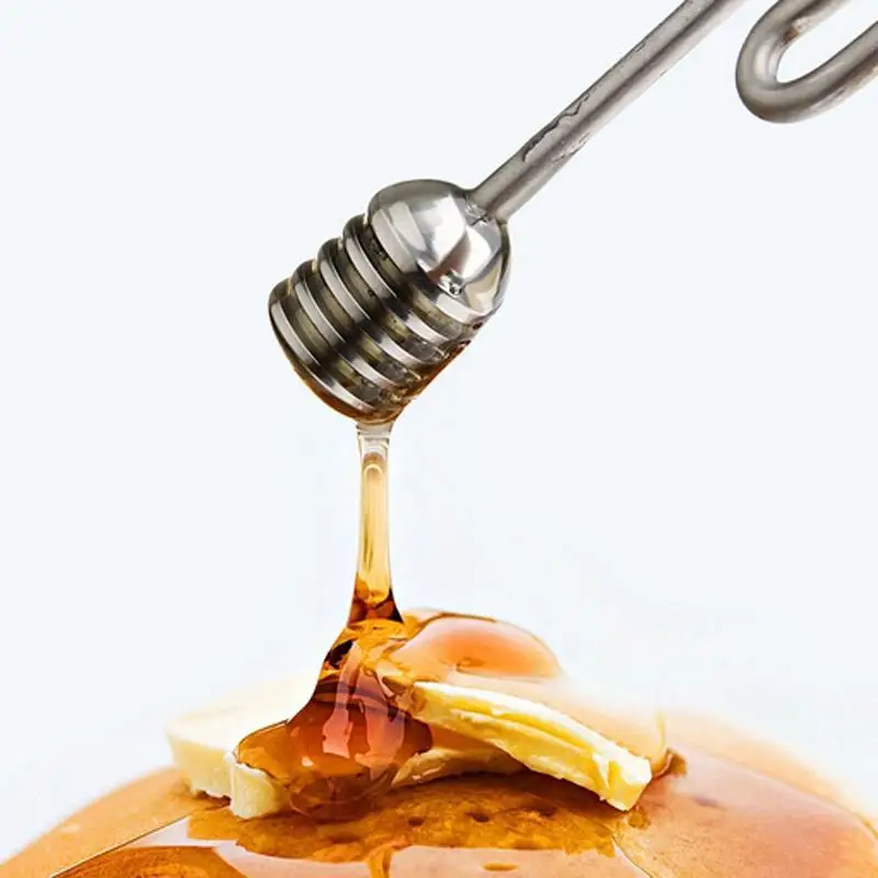 6.3' Curved Handle 304 Stainless Steel Honey Dipper Sticks With Round Bead