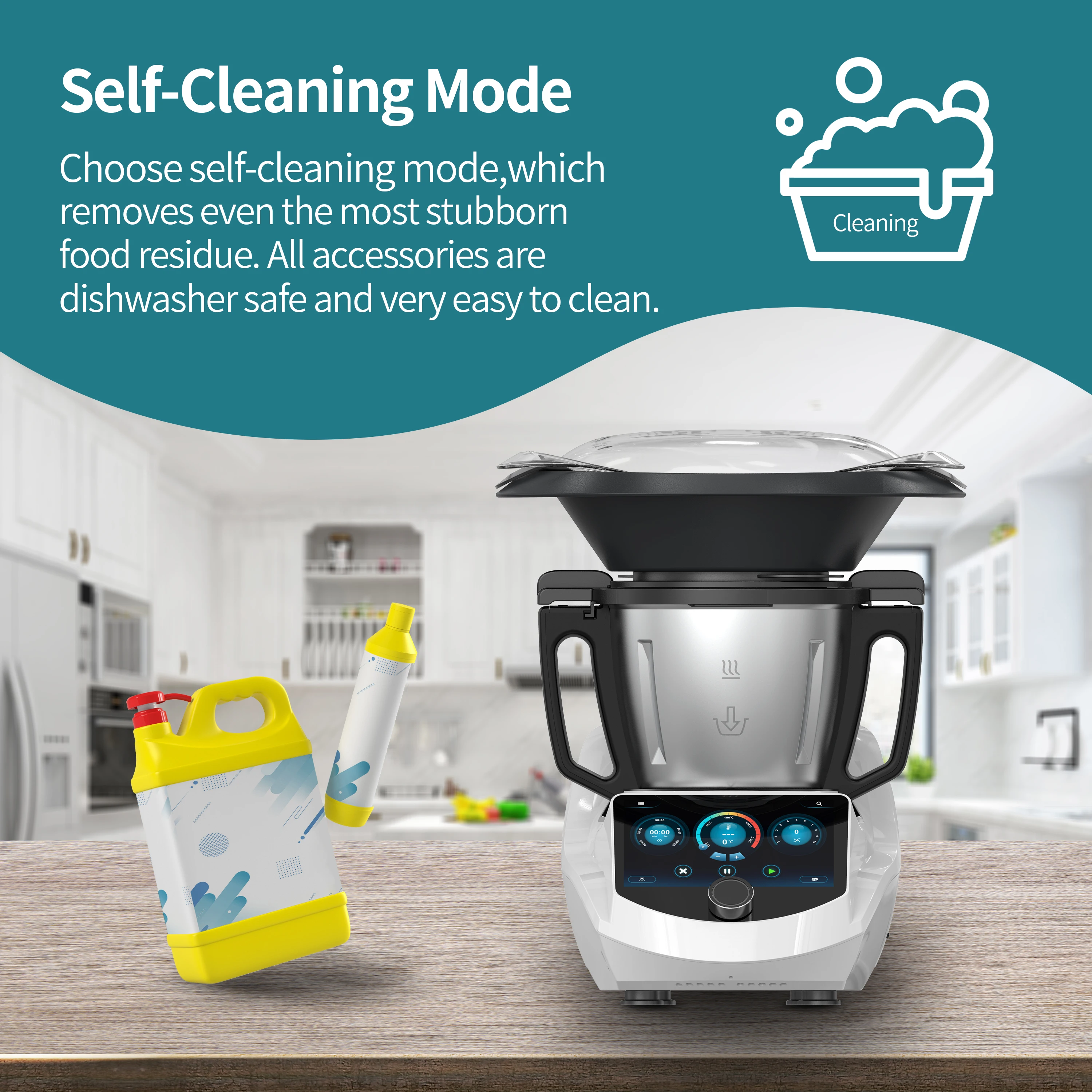 ChefRobot Kitchen Robot Smart All-In-One Cooker,Chopper,Steamer,Juicer,Blender,Boil,Knead,Weigh, Smart food processor