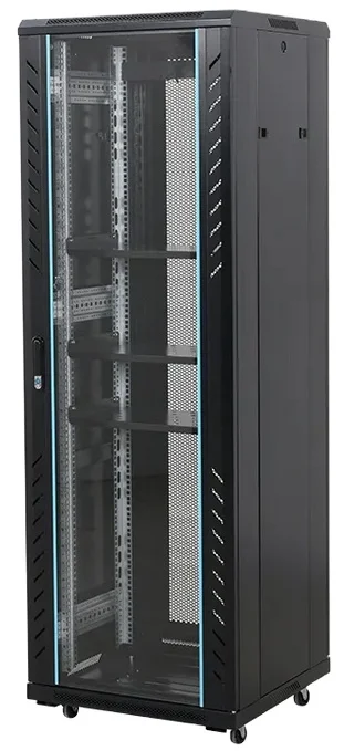 China Standard 19 Inch Data Center Server Rack 42U Floor Standing Glass Door Network Cabinet For Network Cable Management