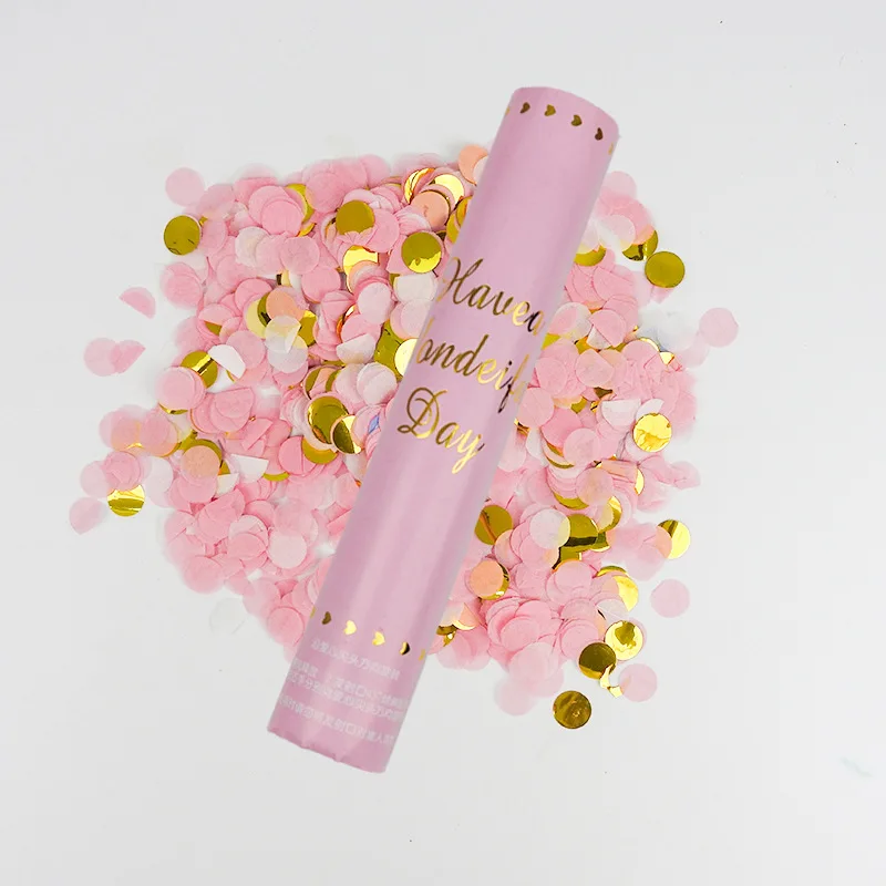 Festival Hand Held Spring Round Color Paper Premium Party Confetti Air Party Popper Cannon Shooter For Christmas Wedding