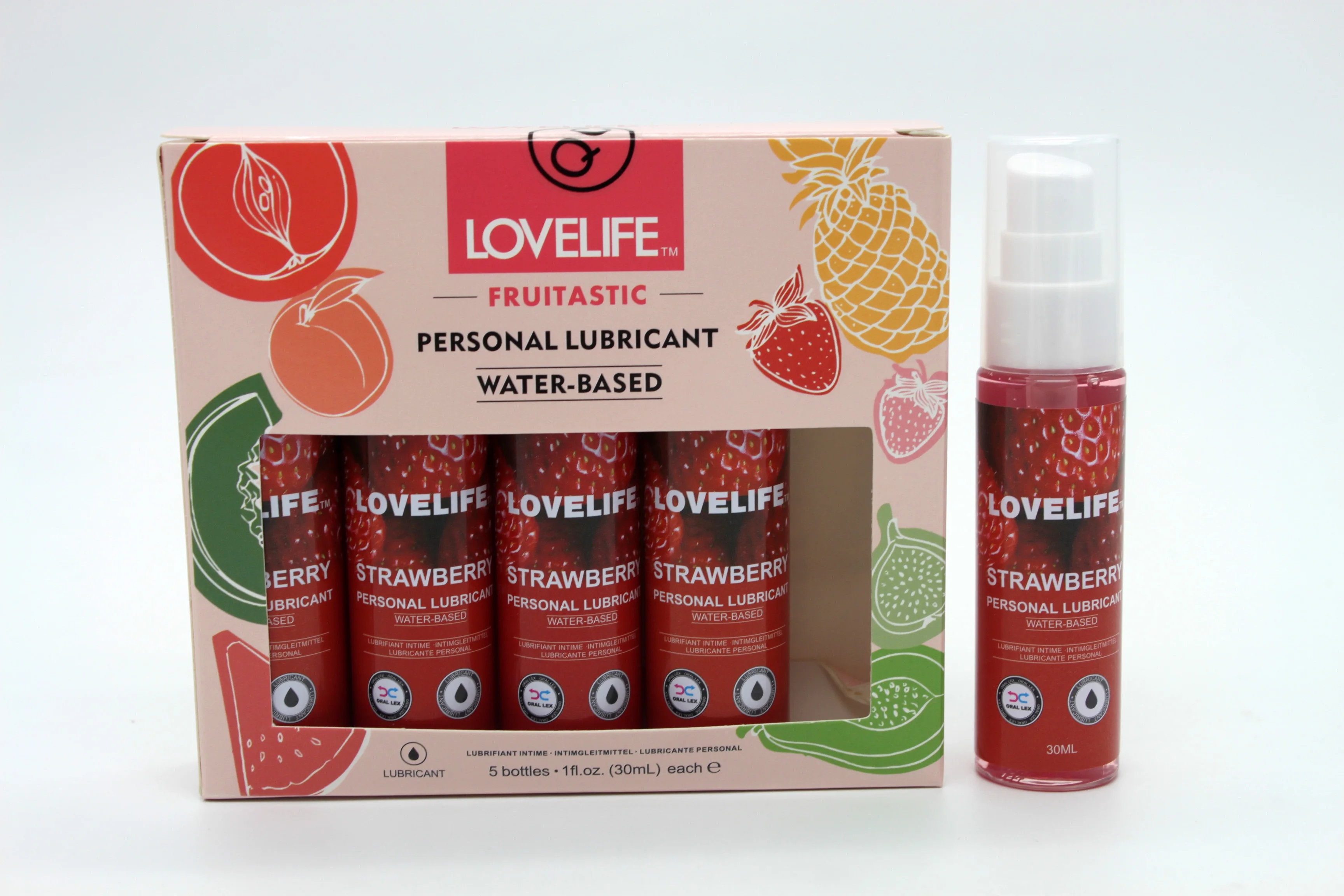 30ml Strawberry Flavor Vagina Water Based Personal Lube Lubricant Gel For men women