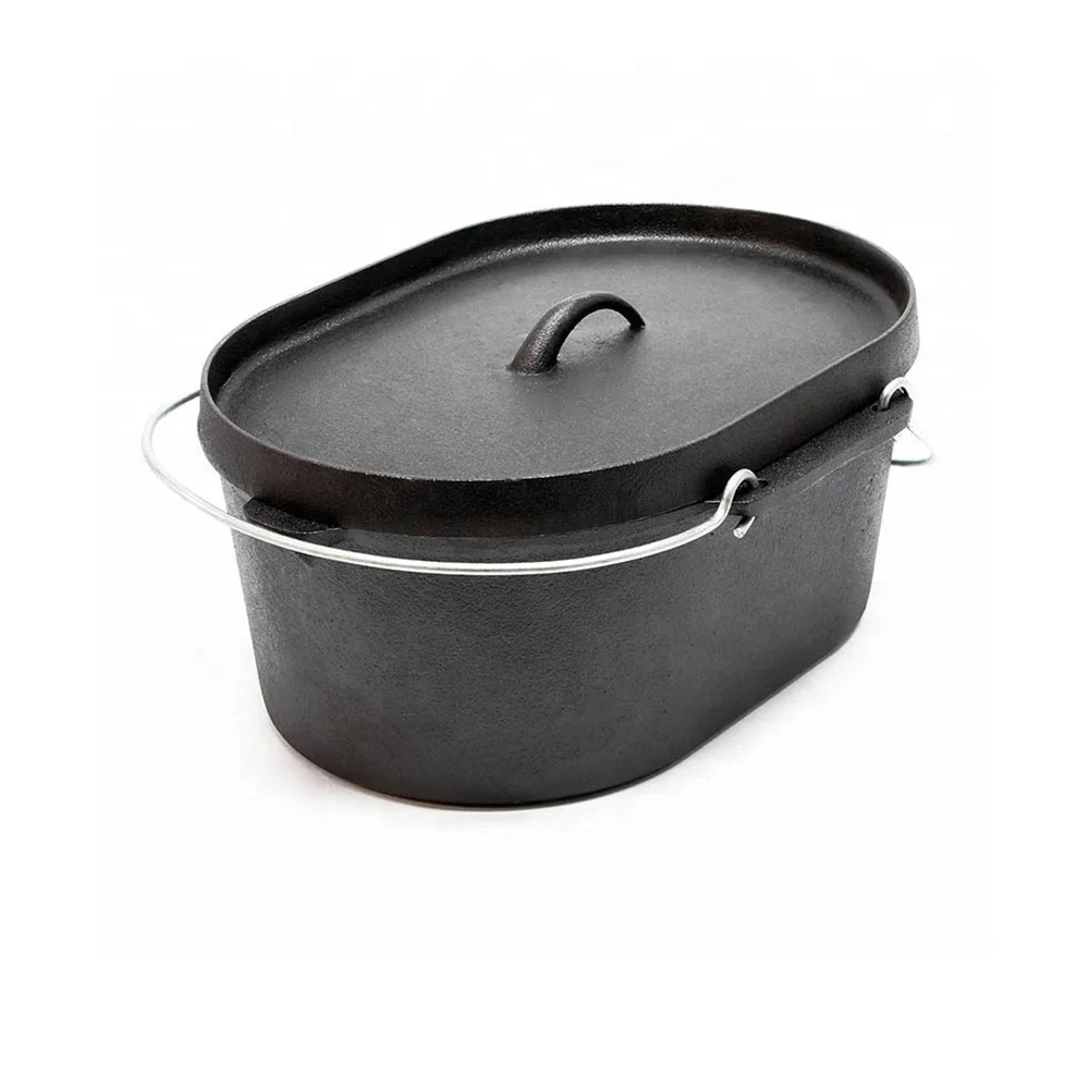 9 5qt Овальный чугунный лагерный голландский духовой шкаф с
