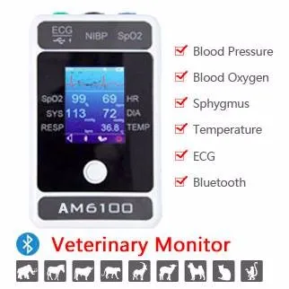 AM6100 Portable Multiparameter Vet Medical Veterinary Accessories Patient Monitor