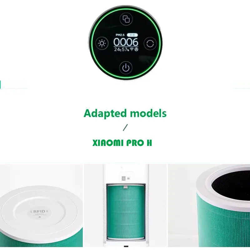 Green Air Purifier Cartridge Filter Replacement For Xiaomi Mi Pro H Air Purifier Activated Carbon Filter
