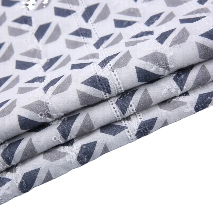 
 Белые тканые простые отверстия цифровая детская печать сток много хлопок вышитые ткани для одежды  