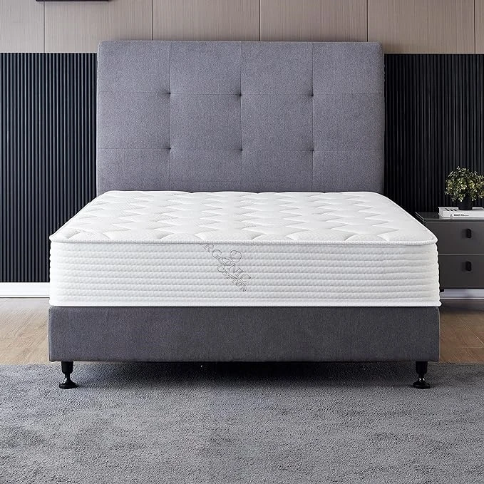refreshed deep sleep 7 zones soft flocking cover double queen king bed mattress with built-in air pump in a box
