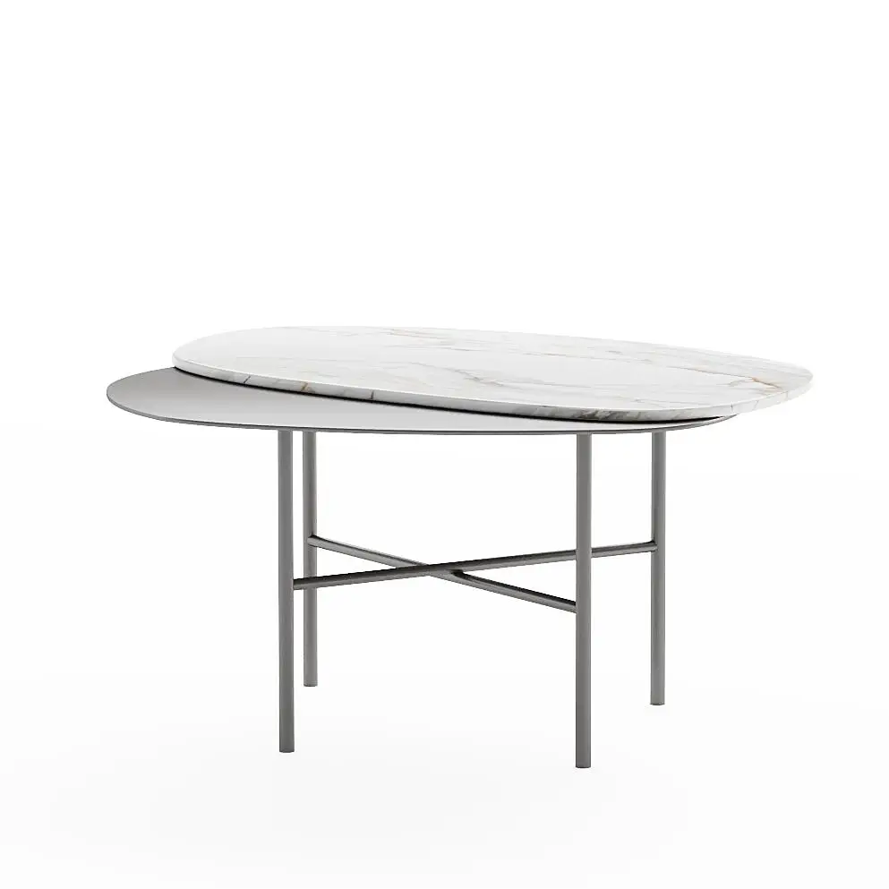 Higher Quality Modern Design Living Room Furniture White Marble Metal Tripod Coffee Table Coffee Table Set