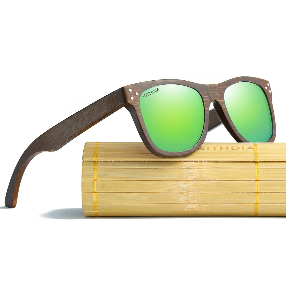 Wholesale custom decorative fashion new design TAC Polarized UV400 Bamboo wooden Sunglasses 2024
