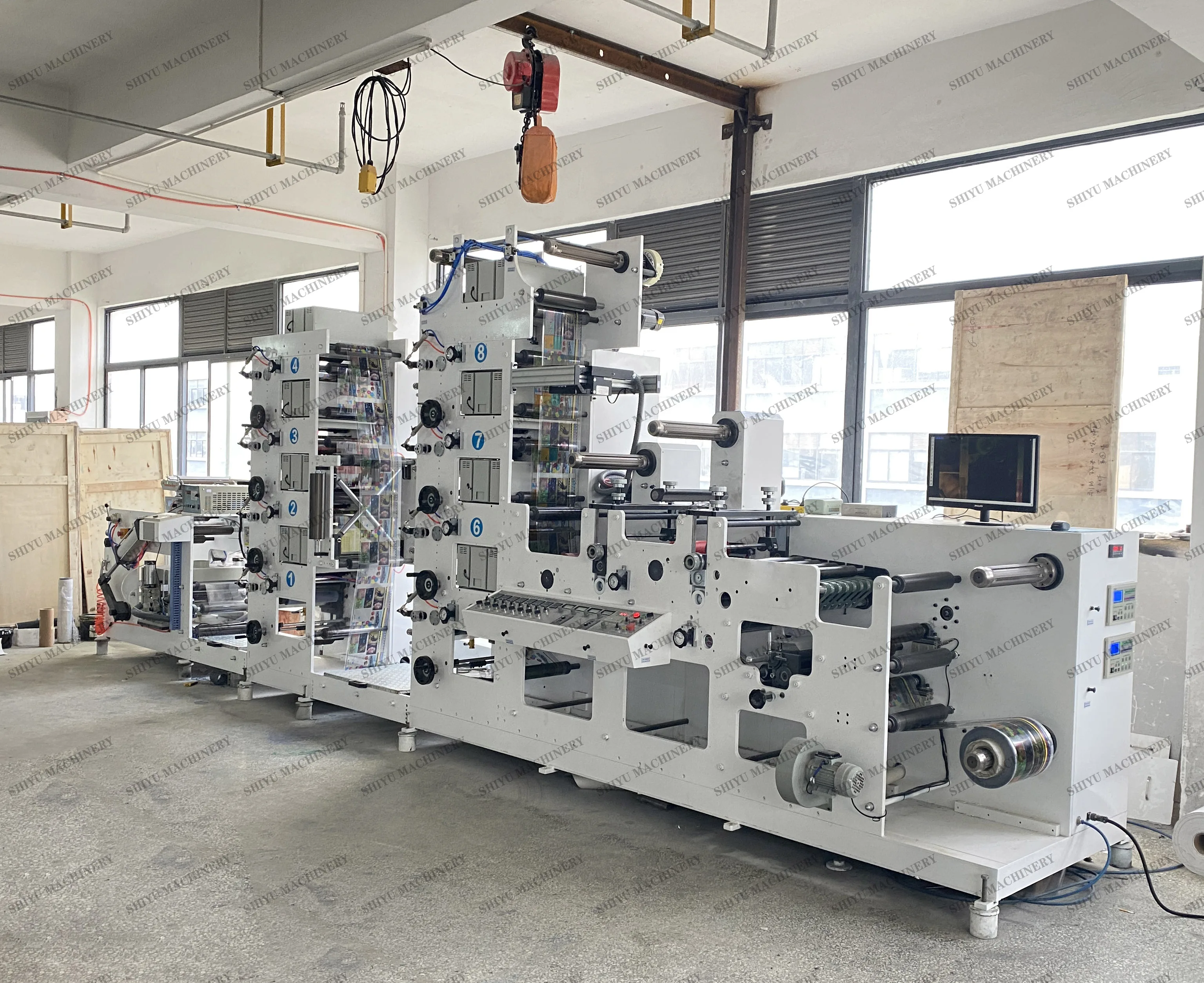 7 8 color 7 8 UV PVC flexo press Aluminum foil flexo graphic label printing machine with video motor and sheet conveyor