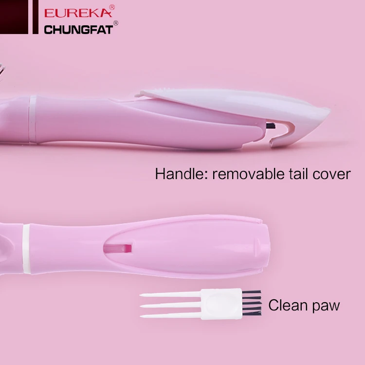 EUREKA 9511CEJ Plastic Salon Commen Comb Self Cleaning Comb Detangling Nylon Hair Brush With Tail Cover Removeable