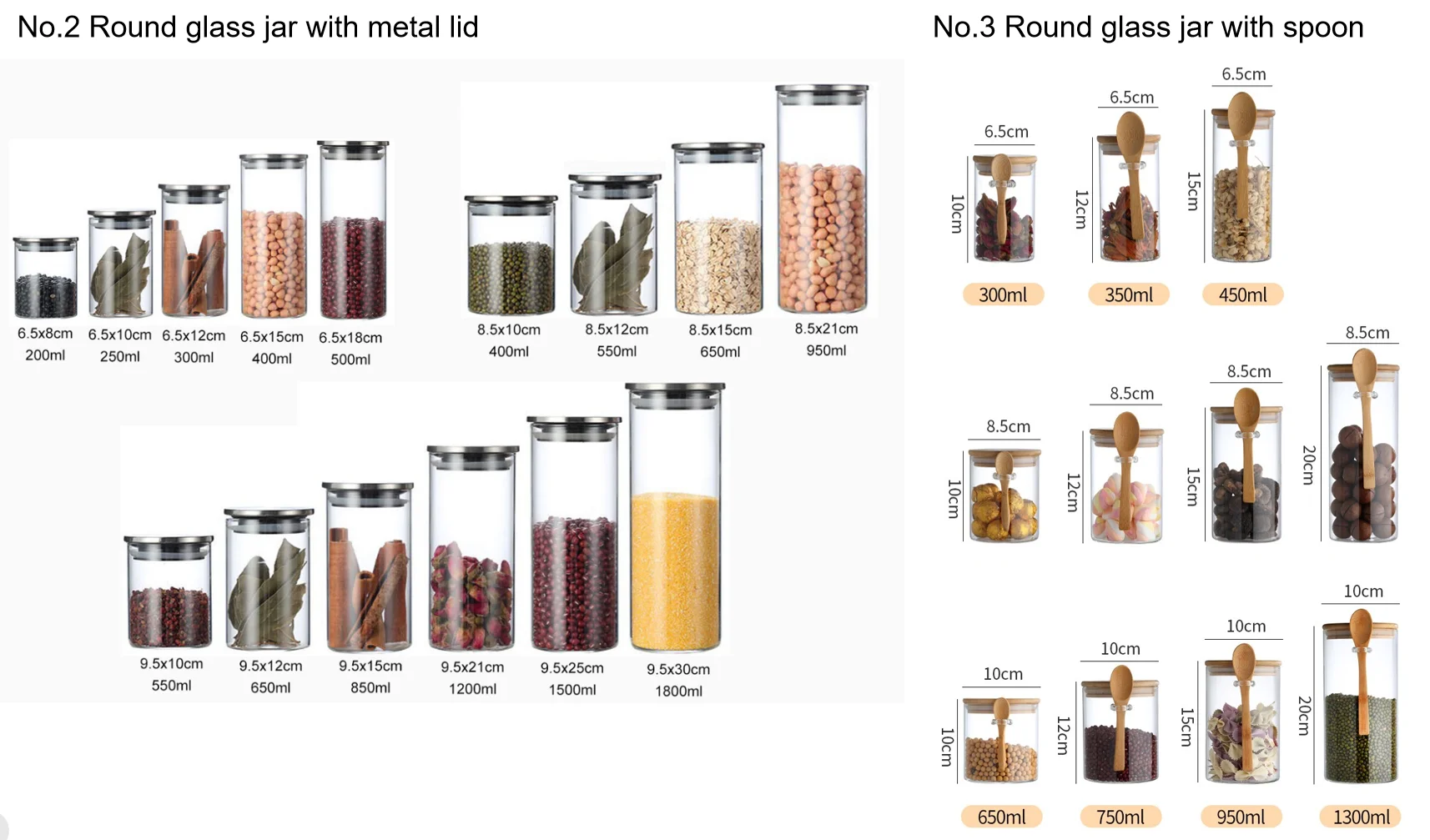 Borosilicate Bamboo Lid Glass Storage Jars Set Glass Sugar Coffee Tea Canister With Bamboo Lid For Kitchen