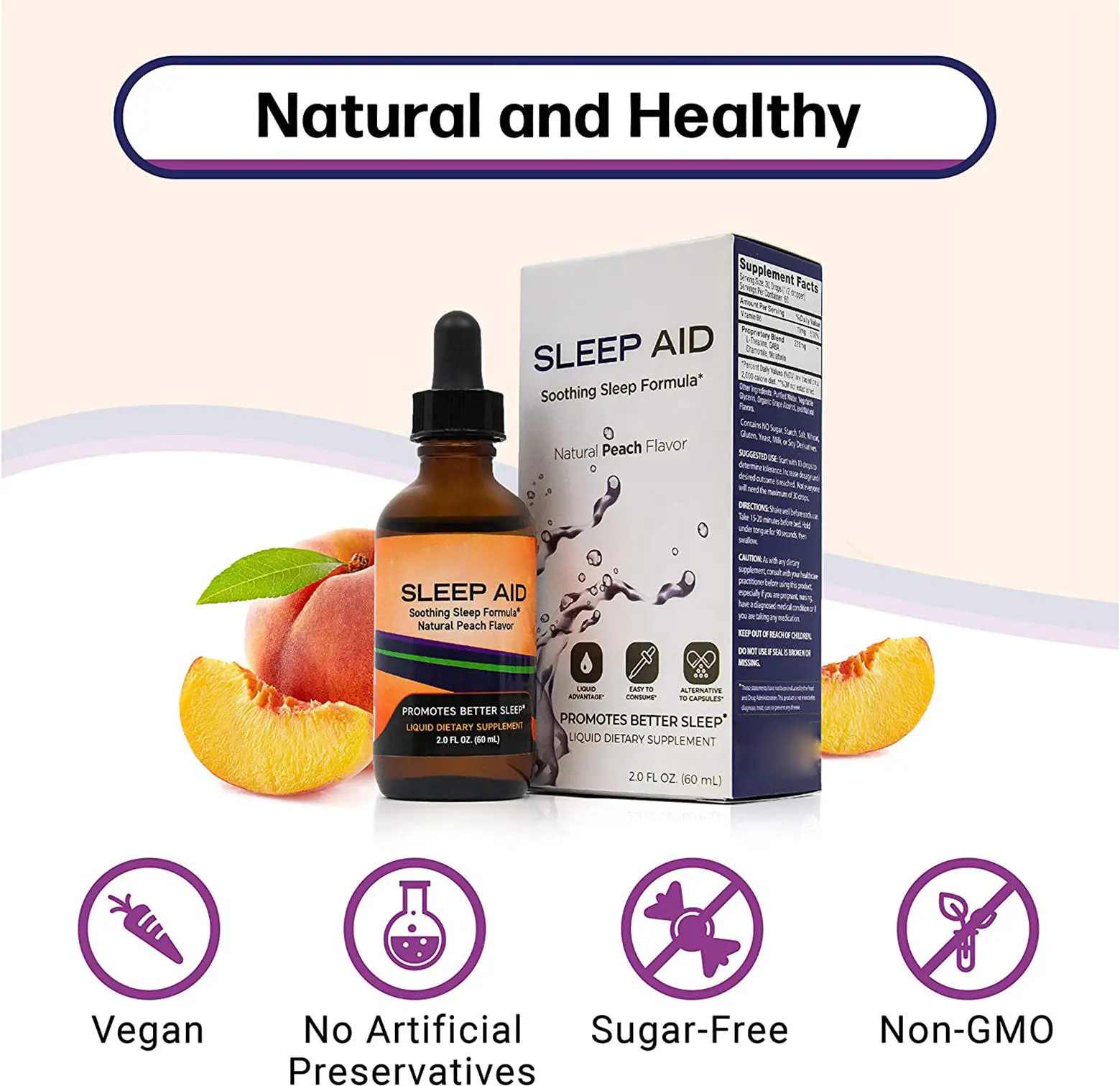 Customized Logo Liquid Melatonin Drops Private Label Healthcare Supplement for Sleep Aids