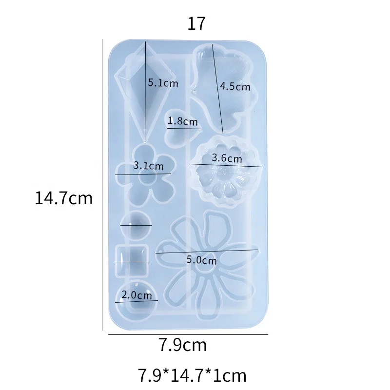 DM382 Handmade Eardrop Necklace Casting Mold Epoxy Resin Earring Pendant Silicone Mould Jewelry Making