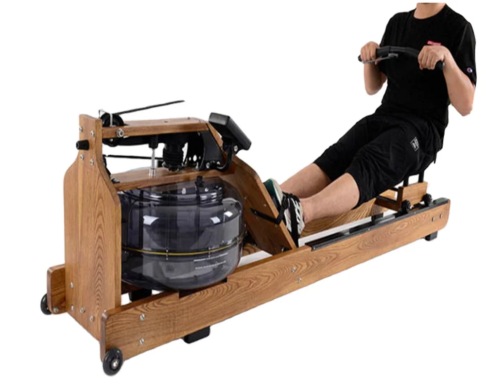 Wholesale manufacture Foldable Wooden Rower  Machine Cardio Machine Water Rowing machine