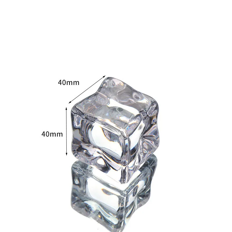 10mm 14mm 15mm 18mm 20mm 25mm 30mm 40 mm Clear Acrylic Irregular square Ice Cubes for bar Diy Crafts Slime toy
