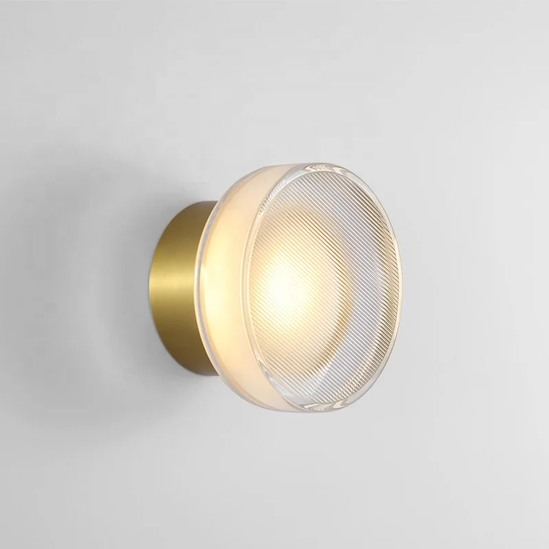 Spanish Designer Creative Glass LED Wall Lamp Simple Luxury Lighting Porch Aisle Background Bedroom Bedside Decorative Sconces
