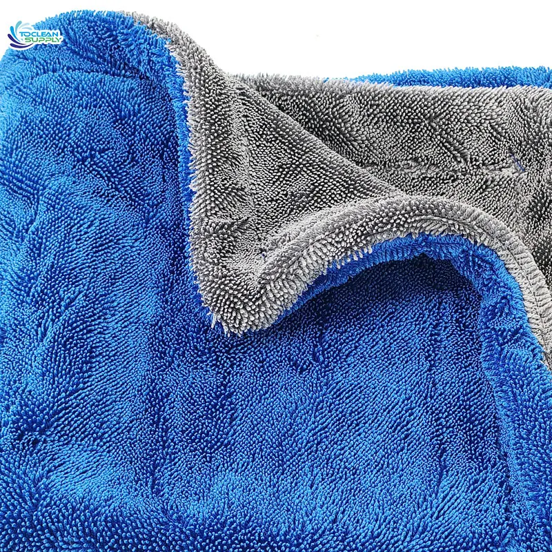 Car towel 1800gsm car drying towel green wholesale drying microfiber towels car detailing Double Twisted Detailing Clean Wash