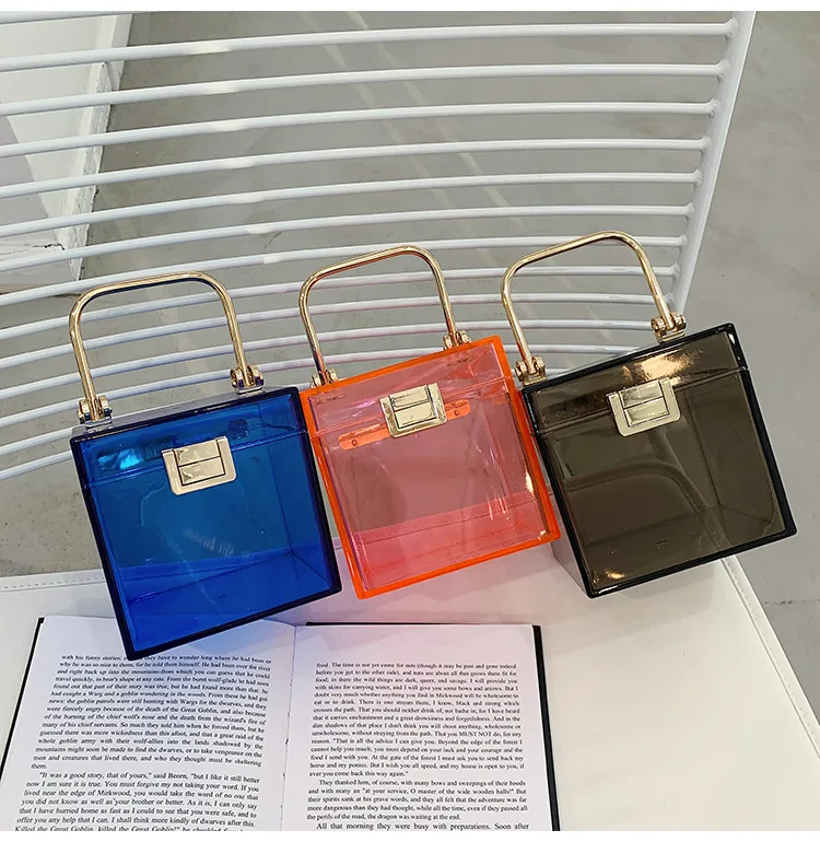  New Arrival Transparent Women Party Clear Acrylic Box Evening Clutch Bag With